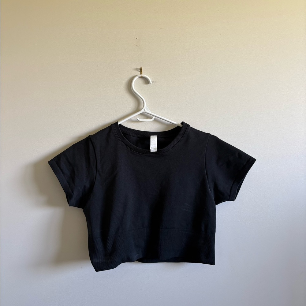 Aerie Black Cropped T-Shirt